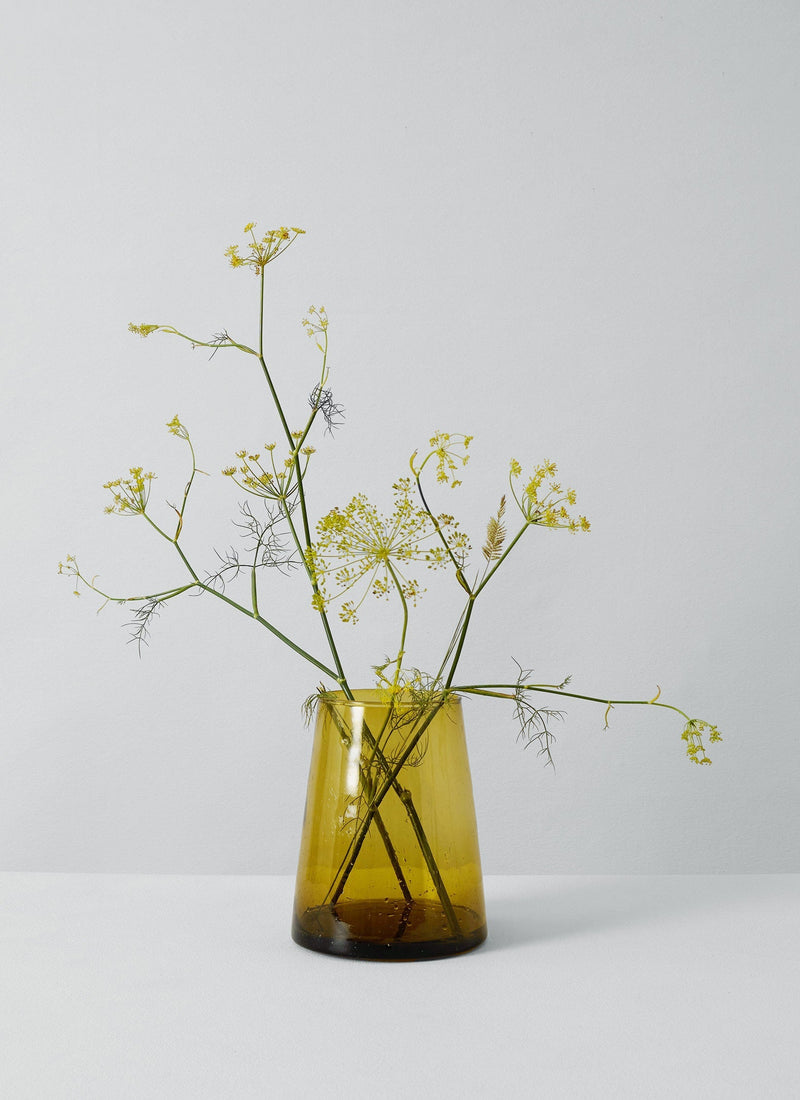Moroccan Glass Vase | Amber