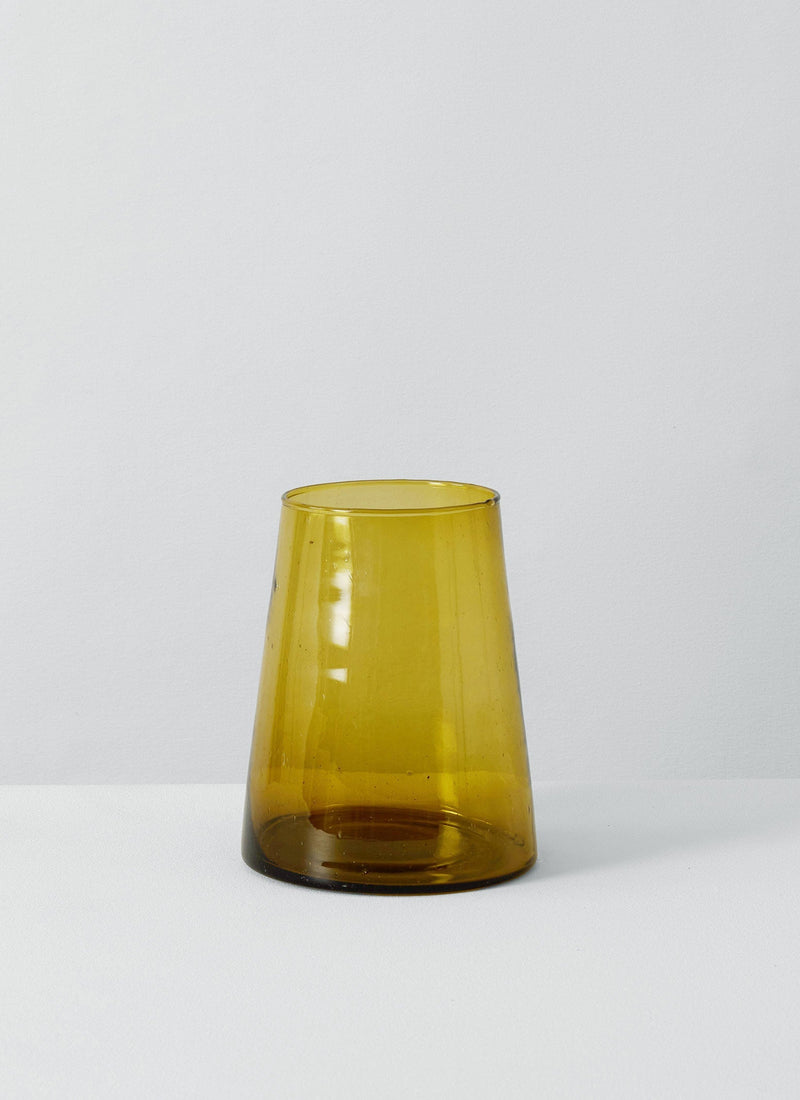 Moroccan Glass Vase | Amber