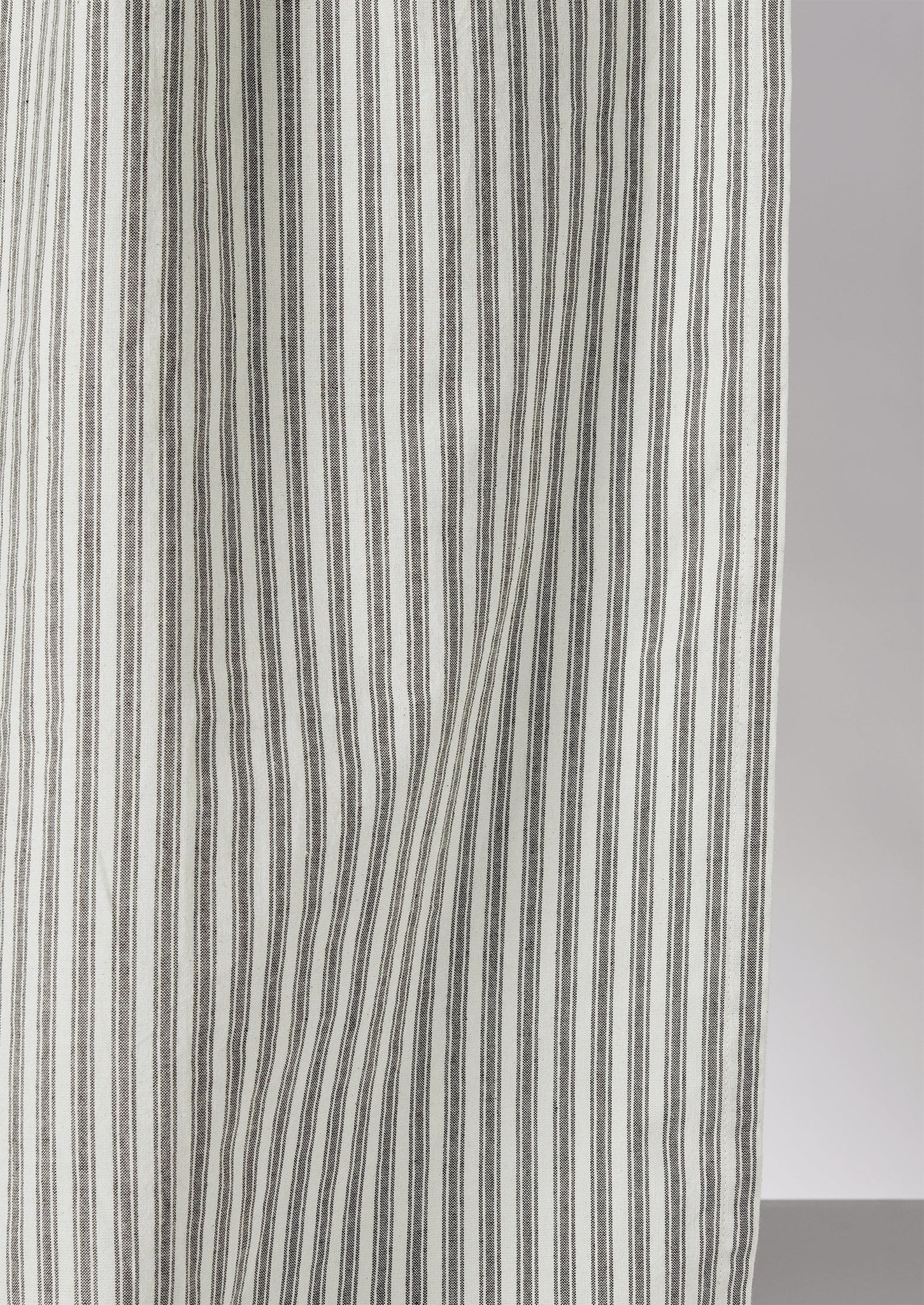 Organic Ticking Stripe Shower Curtain | Ecru/Graphite