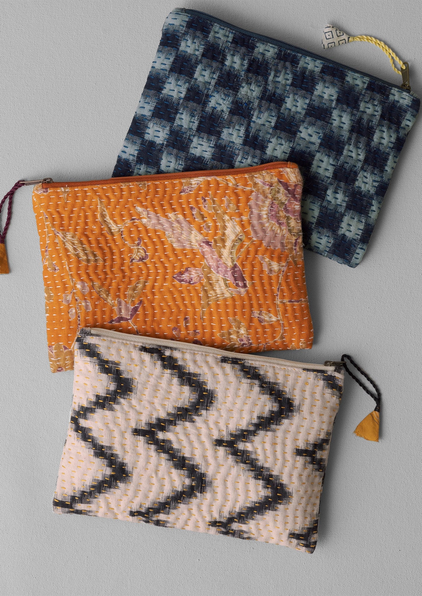 Remnant Fabric Kantha Pouch | Multis