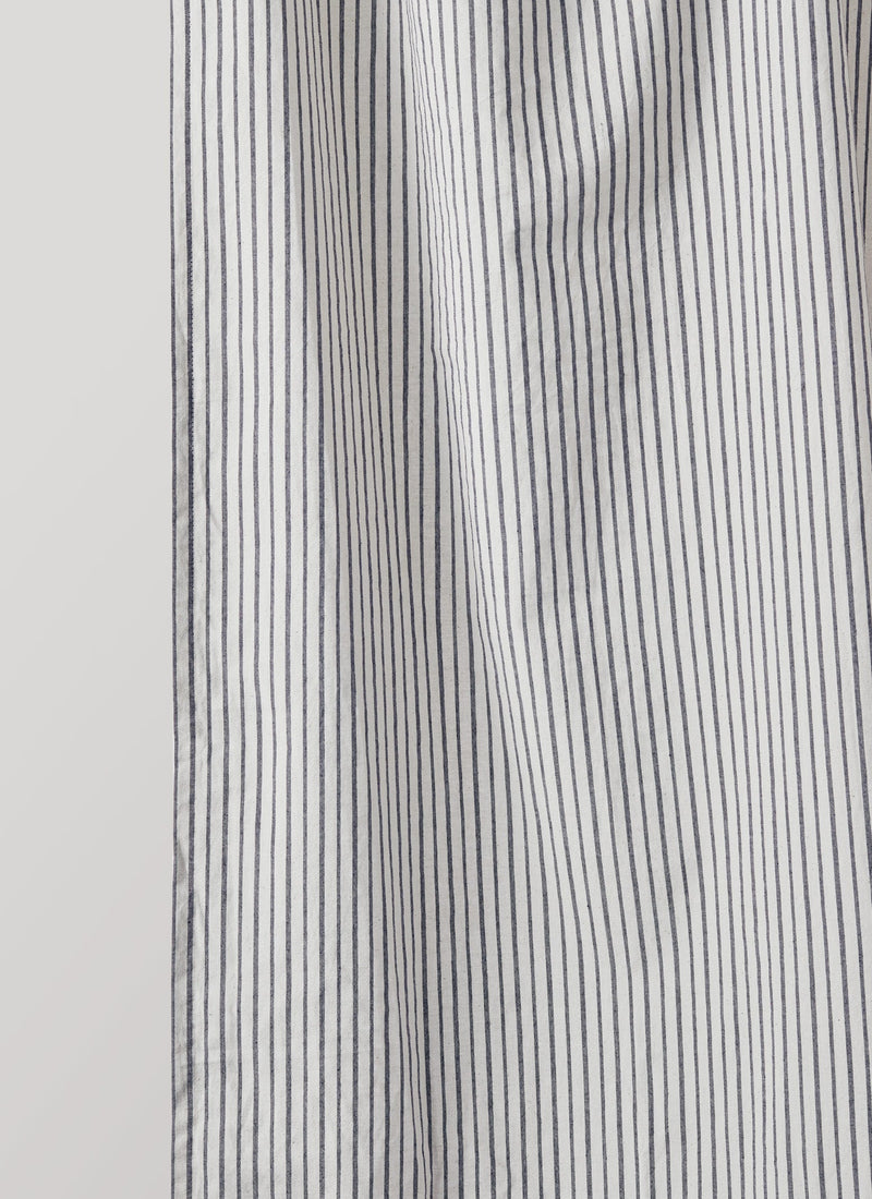 Organic Pyjama Stripe Shower Curtain | Navy/Ecru