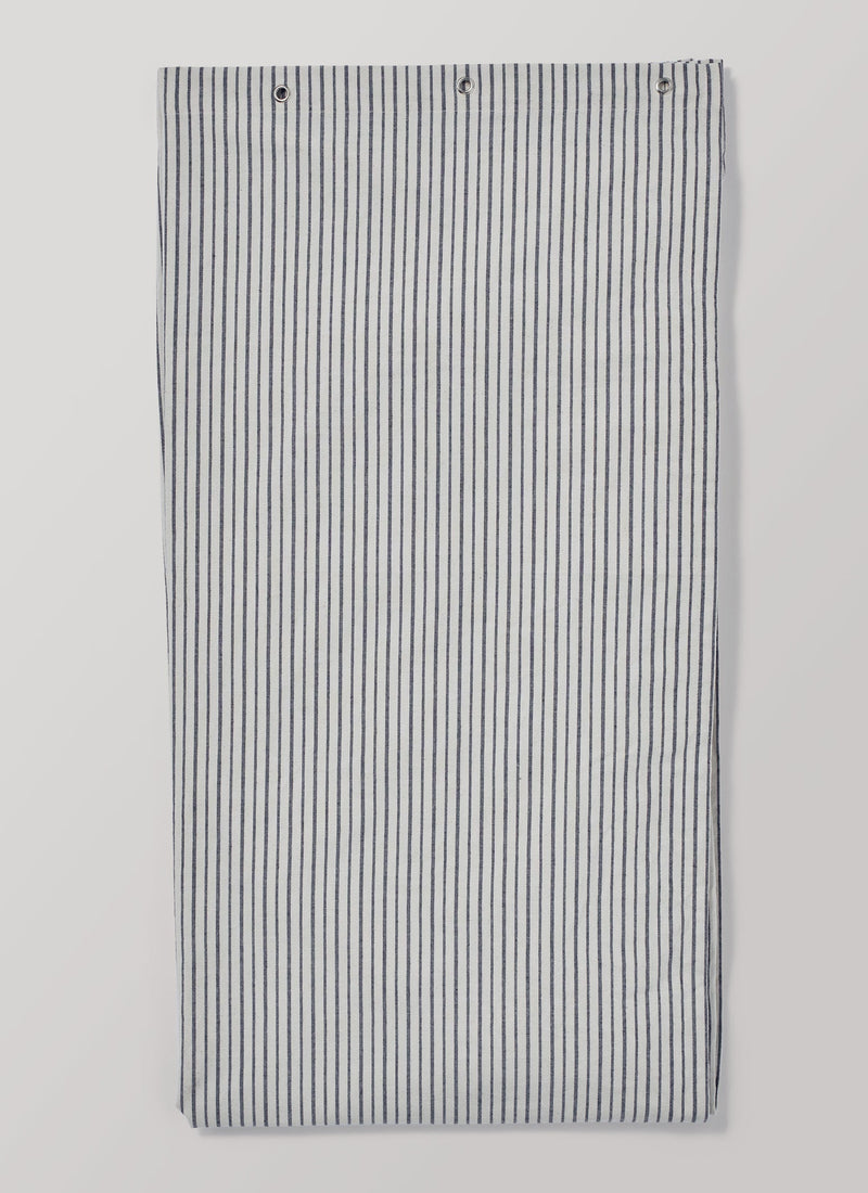 Organic Pyjama Stripe Shower Curtain | Navy/Ecru
