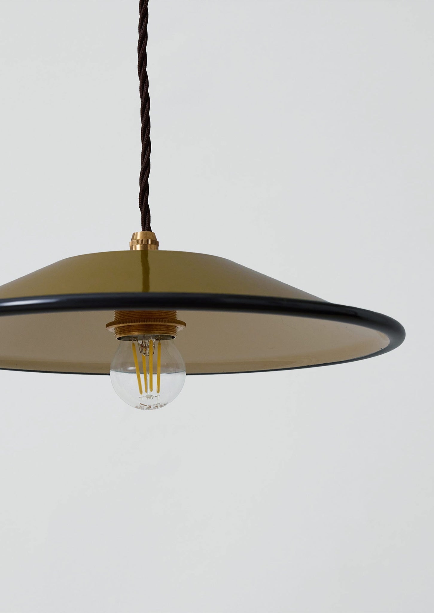 Enamel Pendant Lamp Shade | Olive