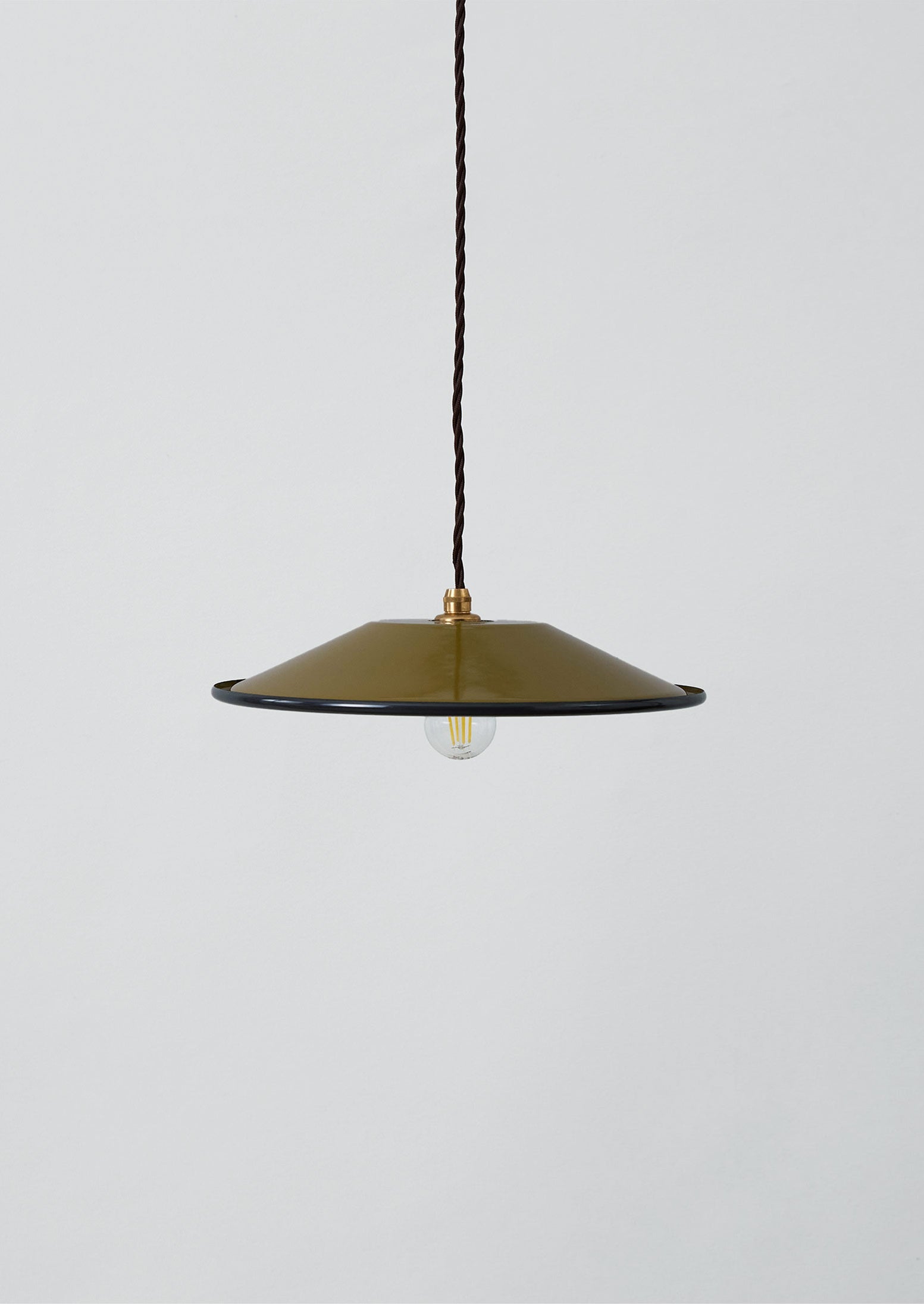 Enamel Pendant Lamp Shade | Olive