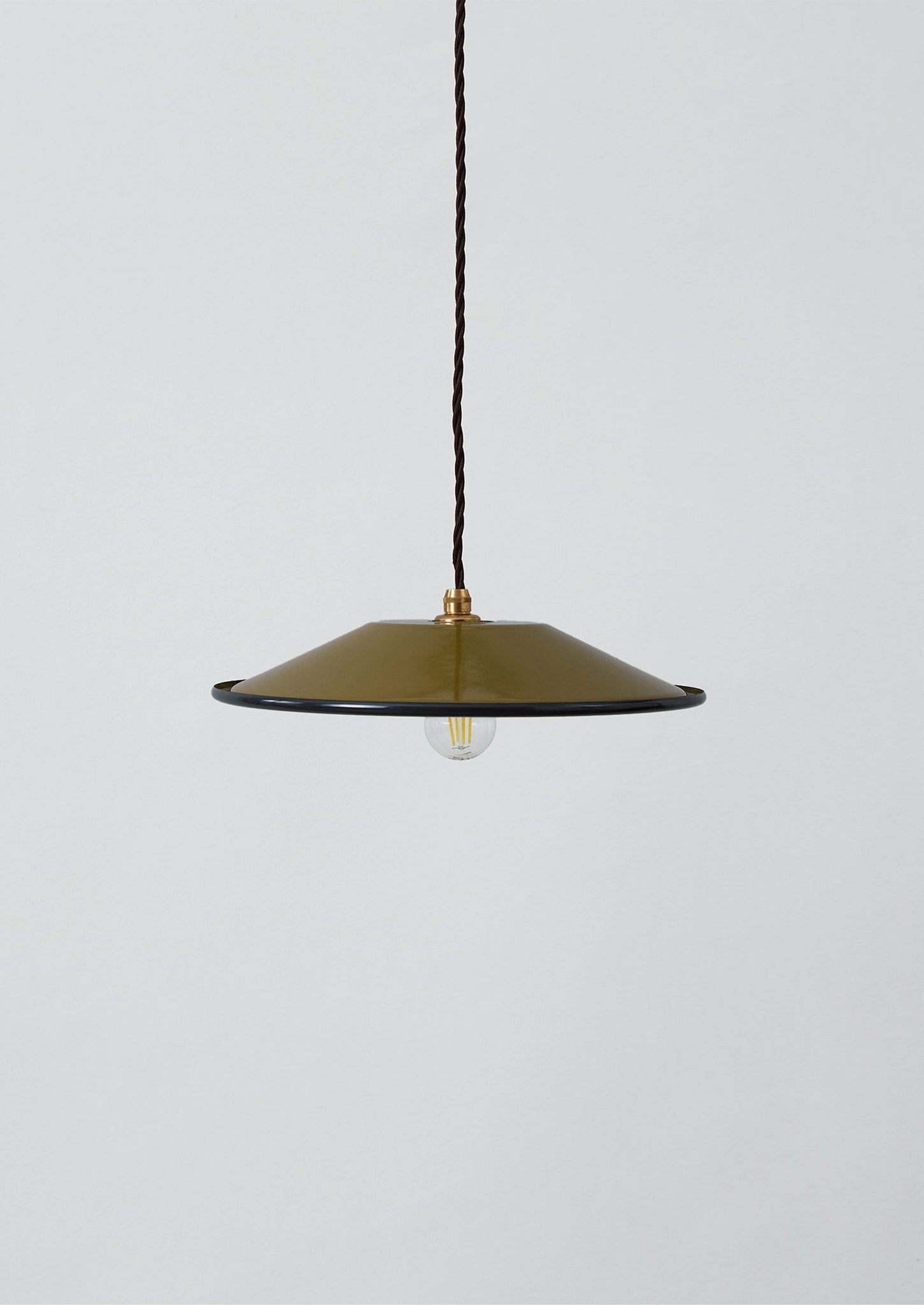 Enamel Pendant Lamp Shade | Olive