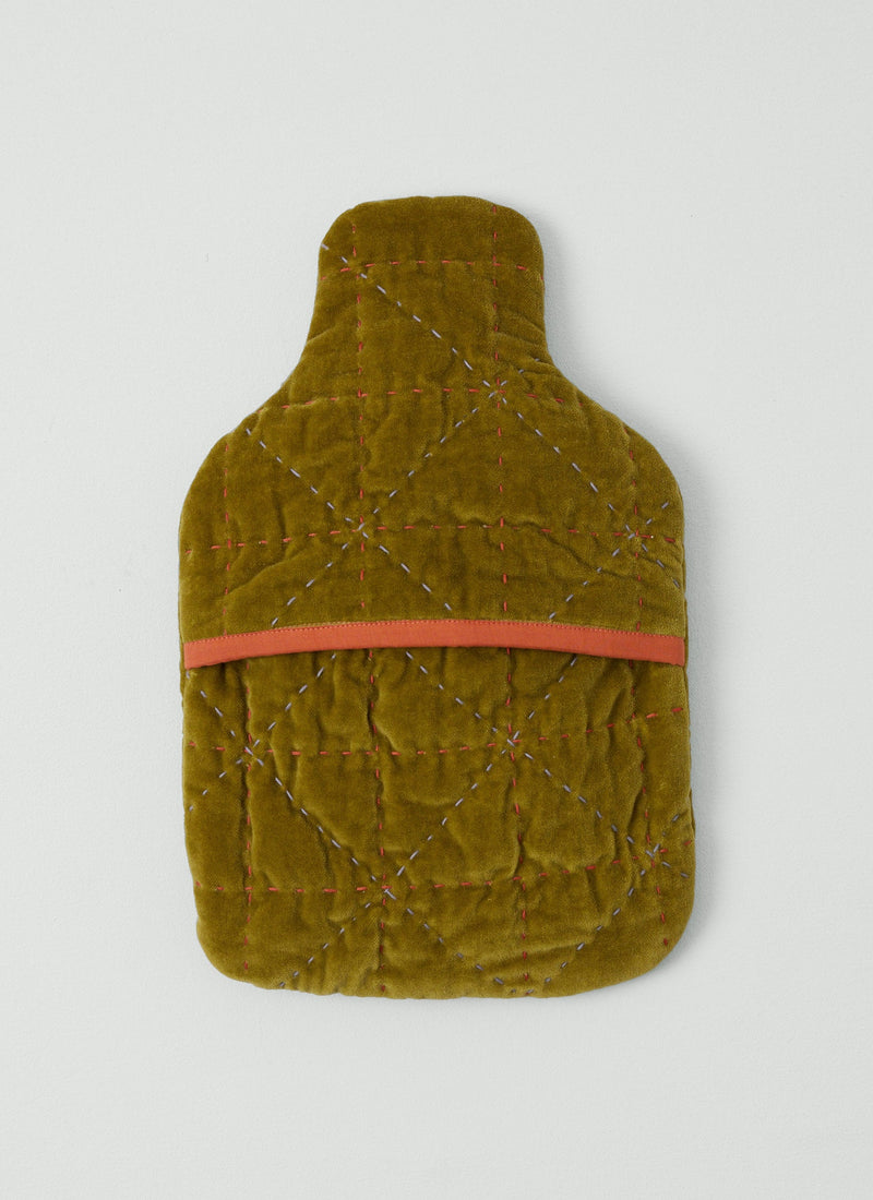 Quilted Velvet Hot Water Bottle Cover | Pomelo