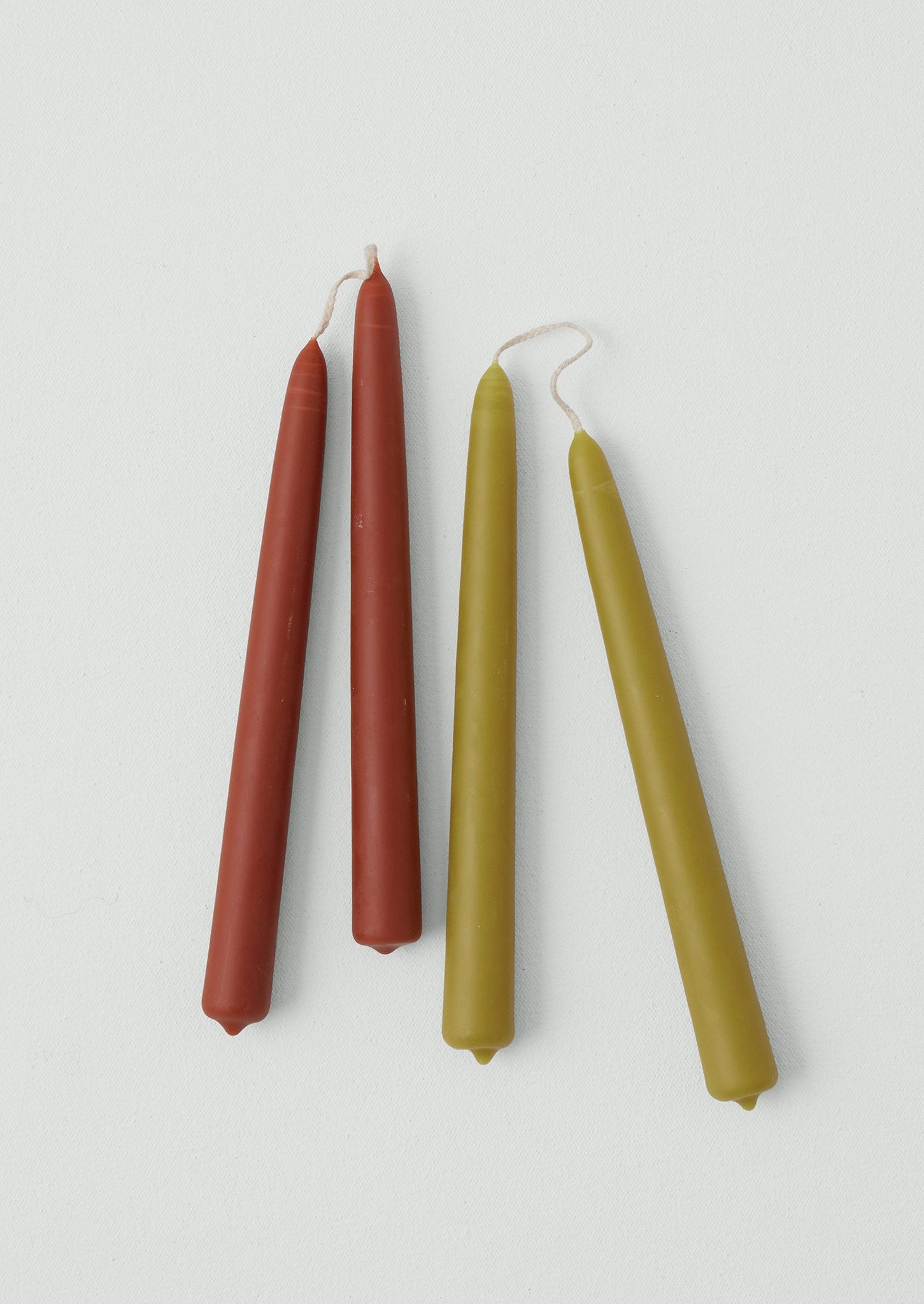 Wax Atelier Set of Four Dinner Candles | Yellow Moss/Red Sorrel