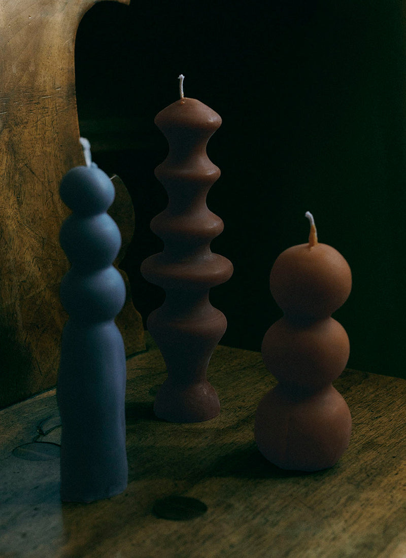 Terra Sculptural Beeswax Candle | Honey