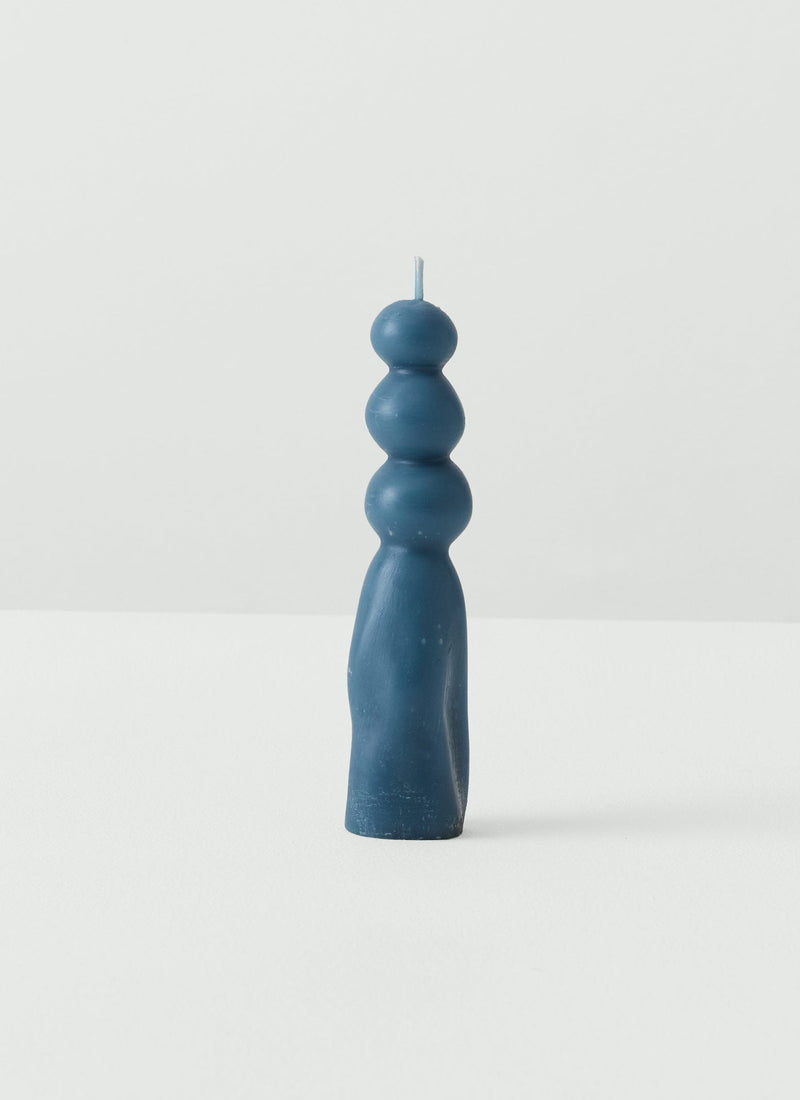 Astral Sculptural Beeswax Candle | Ice Blue
