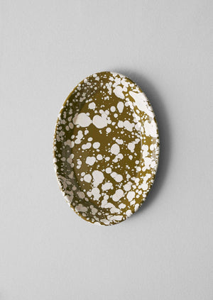 Splatter Enamel Platter | Olive/Ecru | TOAST