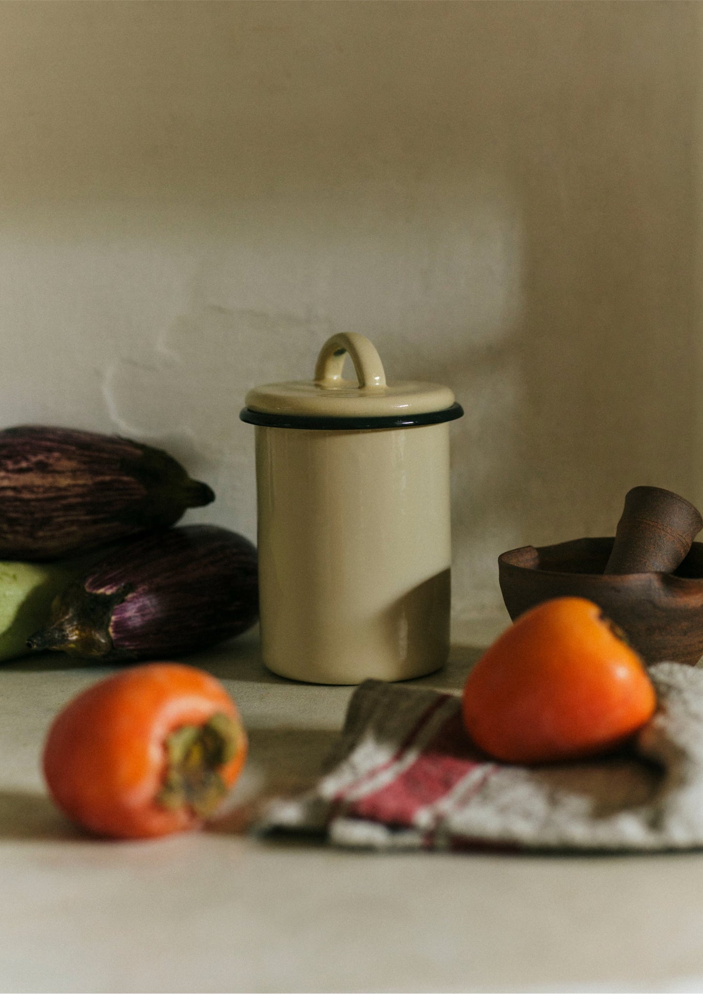 Enamel Storage Jar | Cream