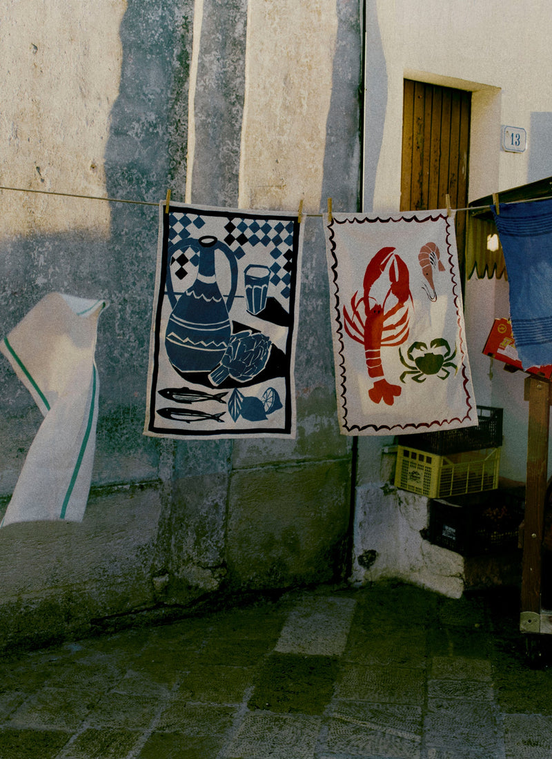 Crustacean Tea Towel | Ecru/Multi