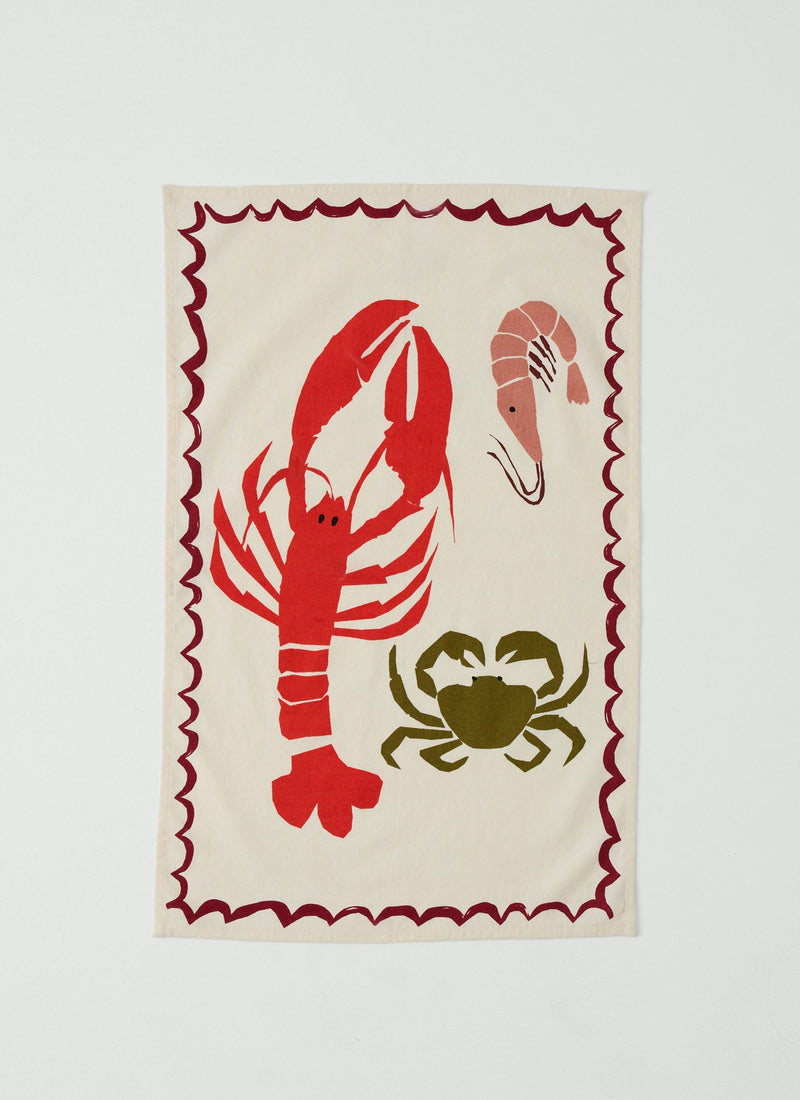 Crustacean Tea Towel | Ecru/Multi