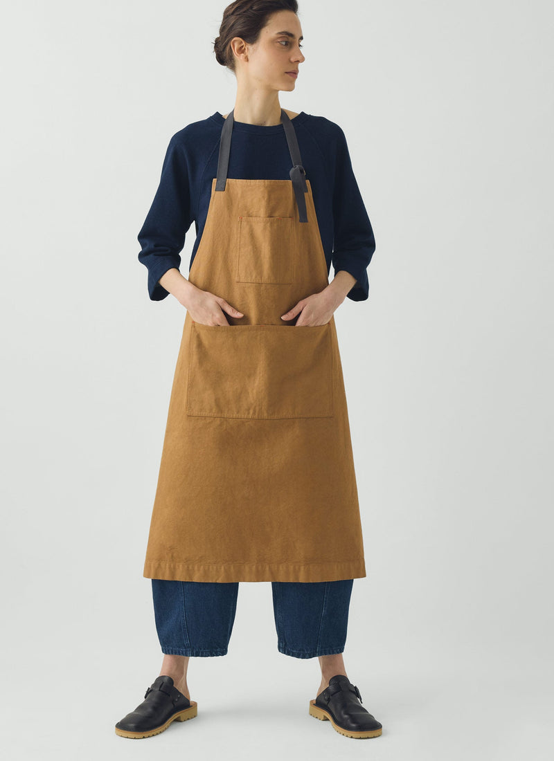 Cotton Canvas Project Apron | Brown Ochre
