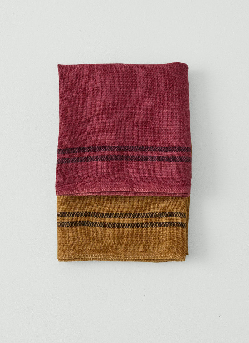 Charvet Linen Tea Towel | Russet Red