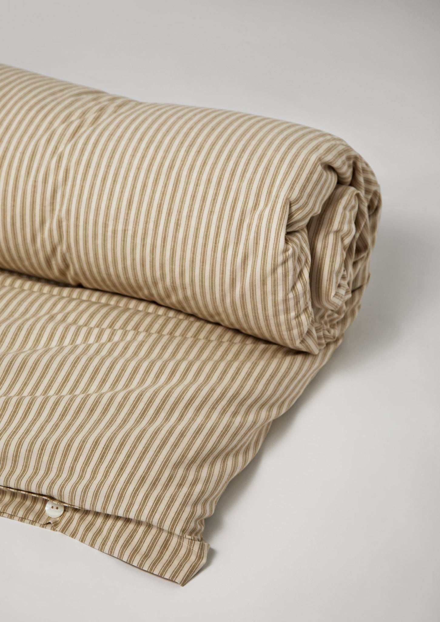 Organic Ticking Stripe Duvet Cover | Ecru/Straw