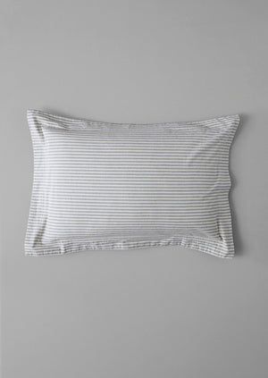 Organic Cotton Ticking Stripe Oxford Pillowcase | Ecru/Graphite