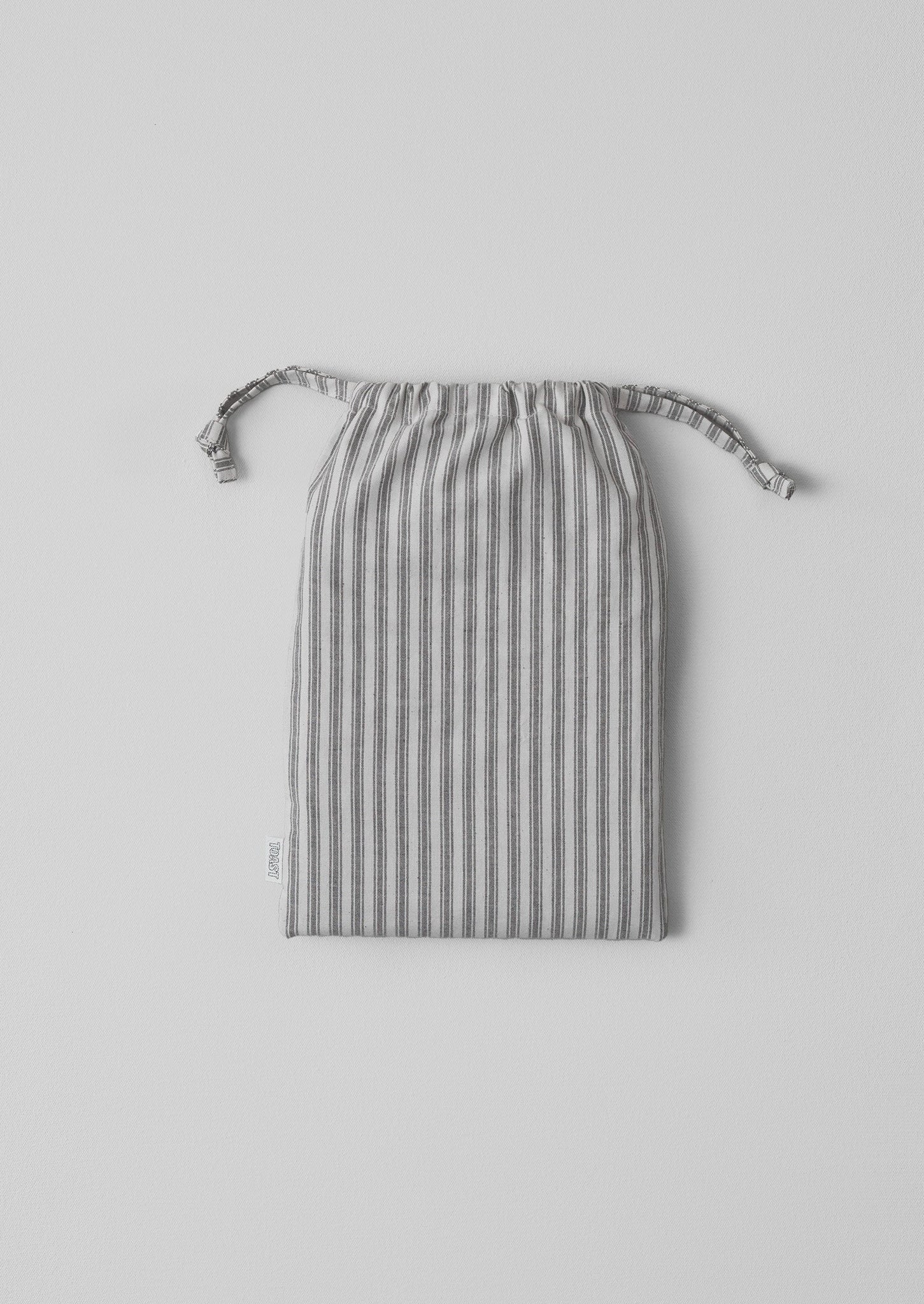 Organic Cotton Ticking Stripe Housewife Pillowcase | Ecru/Graphite