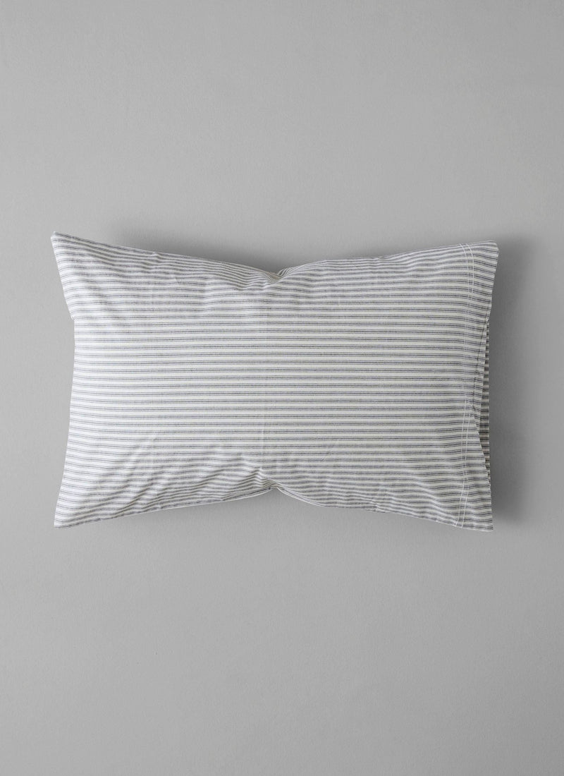 Organic Cotton Ticking Stripe Housewife Pillowcase | Ecru/Graphite