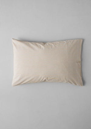 Organic Cotton Ticking Stripe Housewife Pillowcase | Ecru/Straw