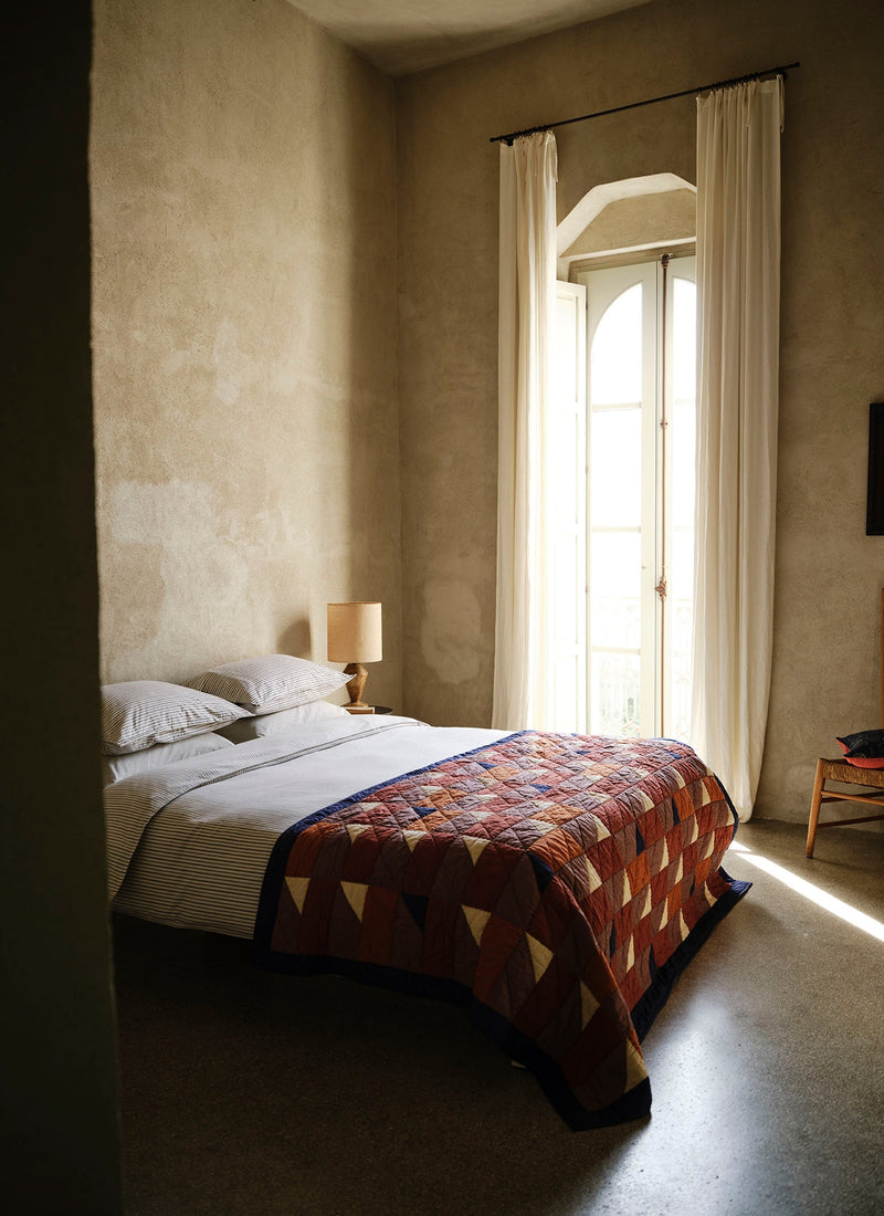 Mosaic Tile Patchwork Quilt | Terracotta/Twilight