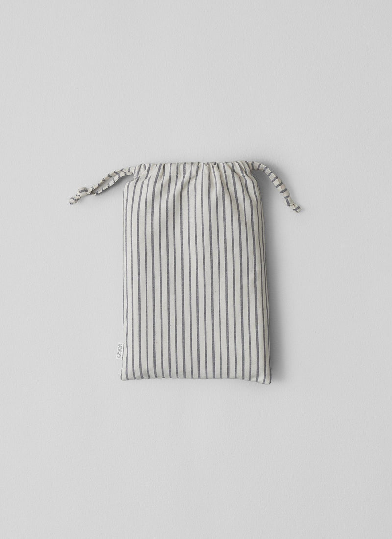 Organic Cotton Pajama Stripe Oxford Pillowcase | Navy/Ecru