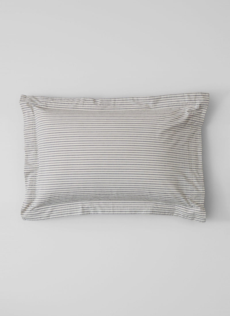 Organic Cotton Pajama Stripe Oxford Pillowcase | Navy/Ecru