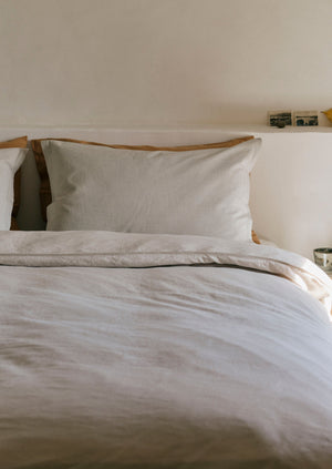 Washed Linen Cotton Duvet Cover | Washed Sage