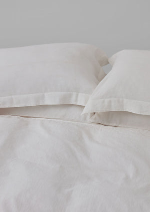 Washed Linen Cotton Oxford Pillowcase Set | Ecru