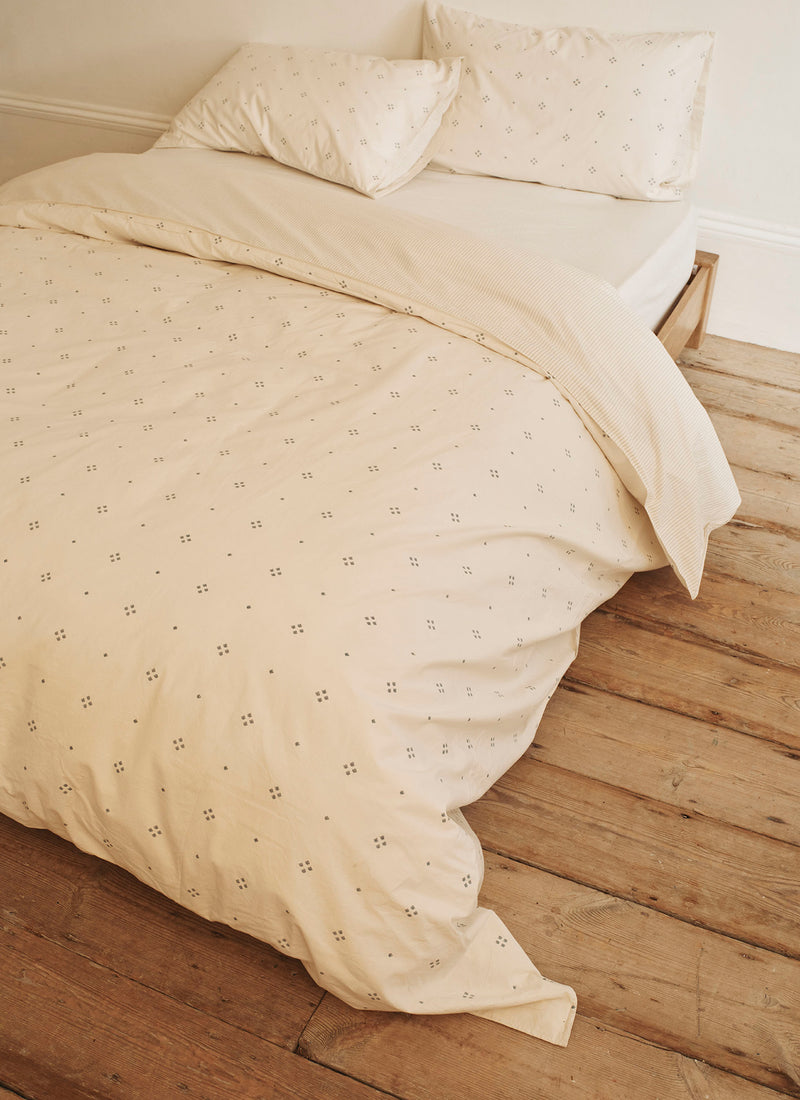 Rowan Print Duvet Cover | Ecru/Soft Blue