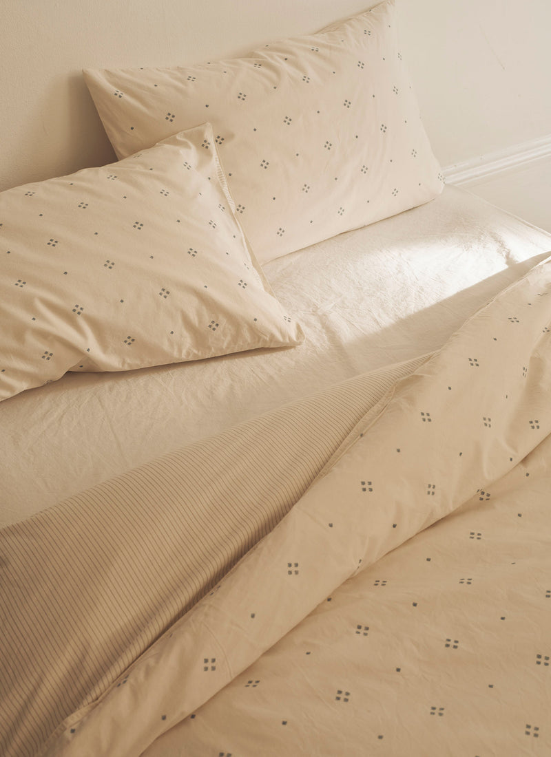 Rowan Print Duvet Cover | Ecru/Soft Blue