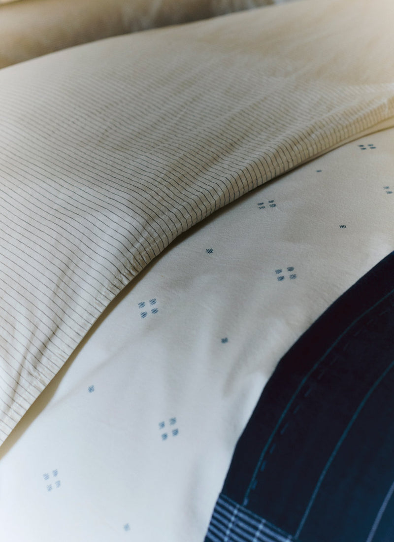 Rowan Print Duvet Cover | Ecru/Soft Blue