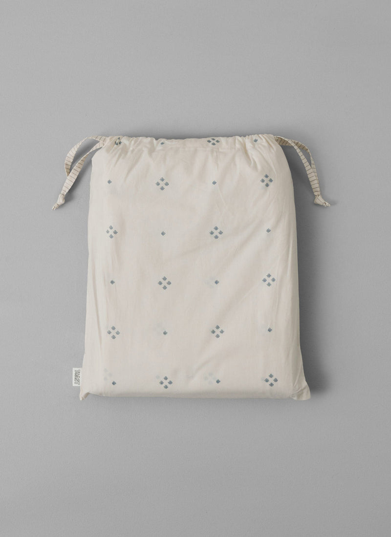 Rowan Print Duvet Cover | Ecru/Soft Blue