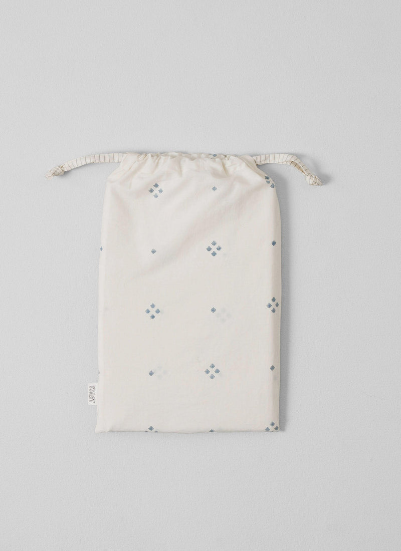 Rowan Print Housewife Pillowcase Set | Ecru/Soft Blue