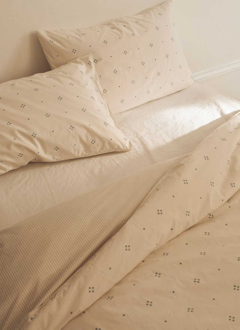 Rowan Print Housewife Pillowcase Set | Ecru/Soft Blue