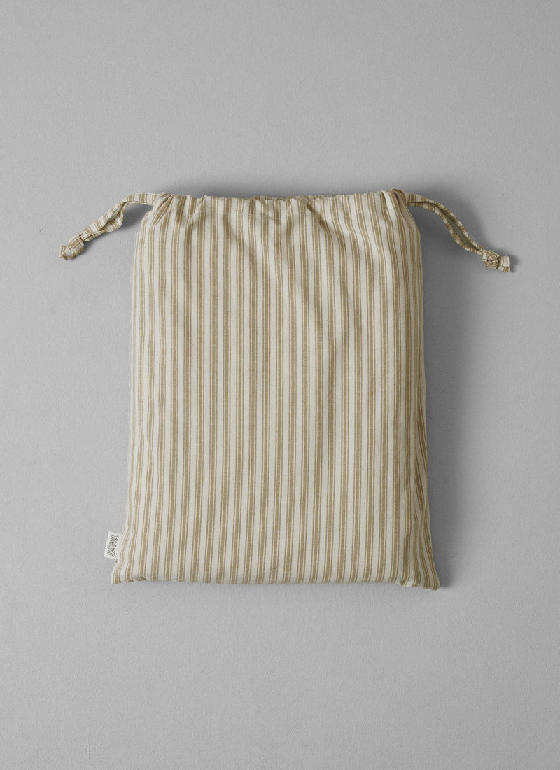 Organic Cotton Ticking Stripe Duvet Cover | Ecru/Straw