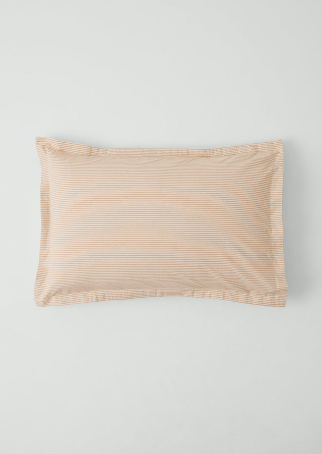 Soft Stripe Cotton Oxford Pillowcase Set | Clay/Ecru