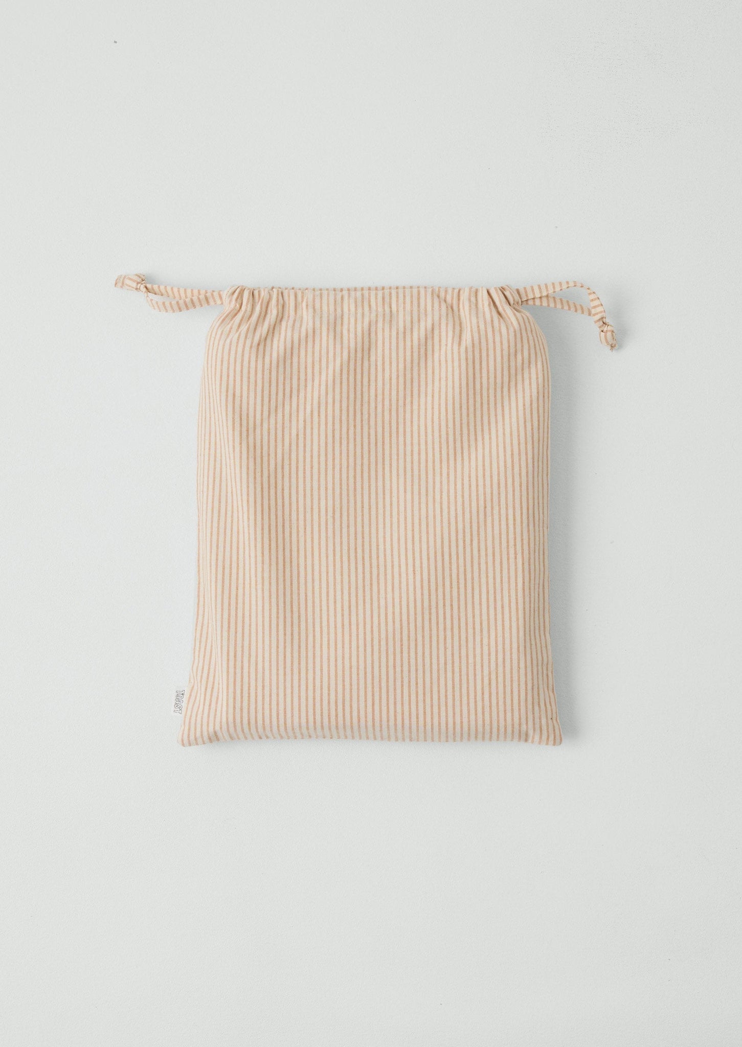 Soft Stripe Cotton Embroidered Duvet Cover | Clay/Ecru