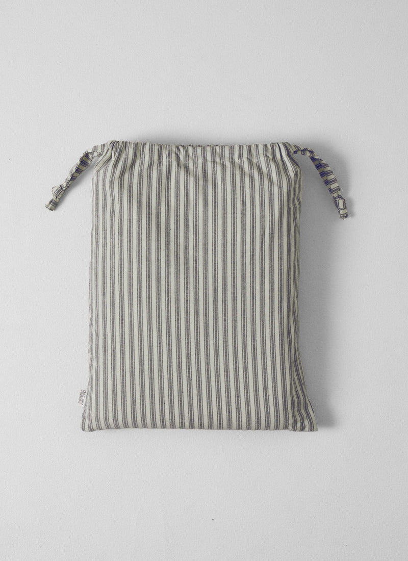 Organic Cotton Ticking Stripe Flat Sheet | Ecru/Graphite