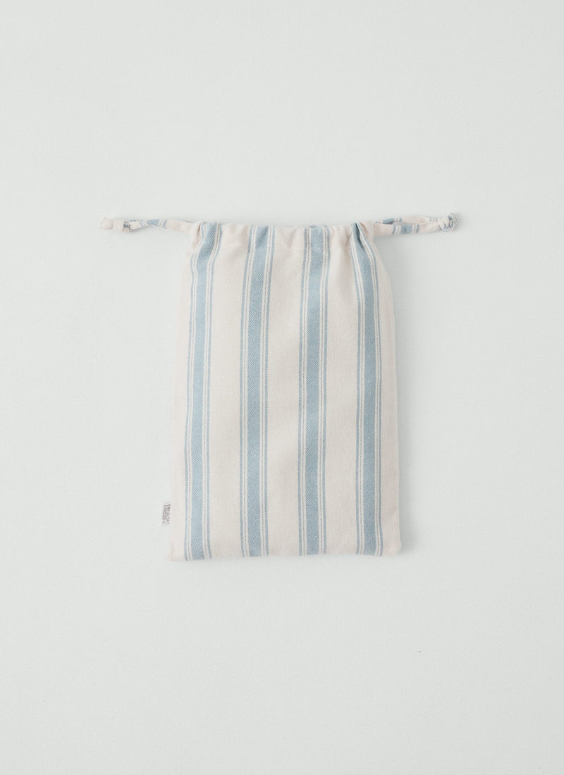 Fjord Flannel Stripe Cotton Duvet Cover | Washed Blue/Ecru
