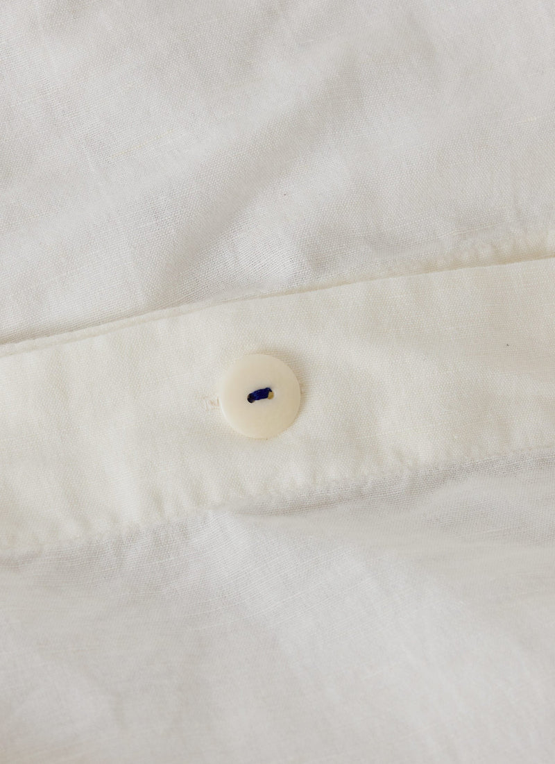 Bud Embroidered Duvet Cover | Ivory/Delft Blue