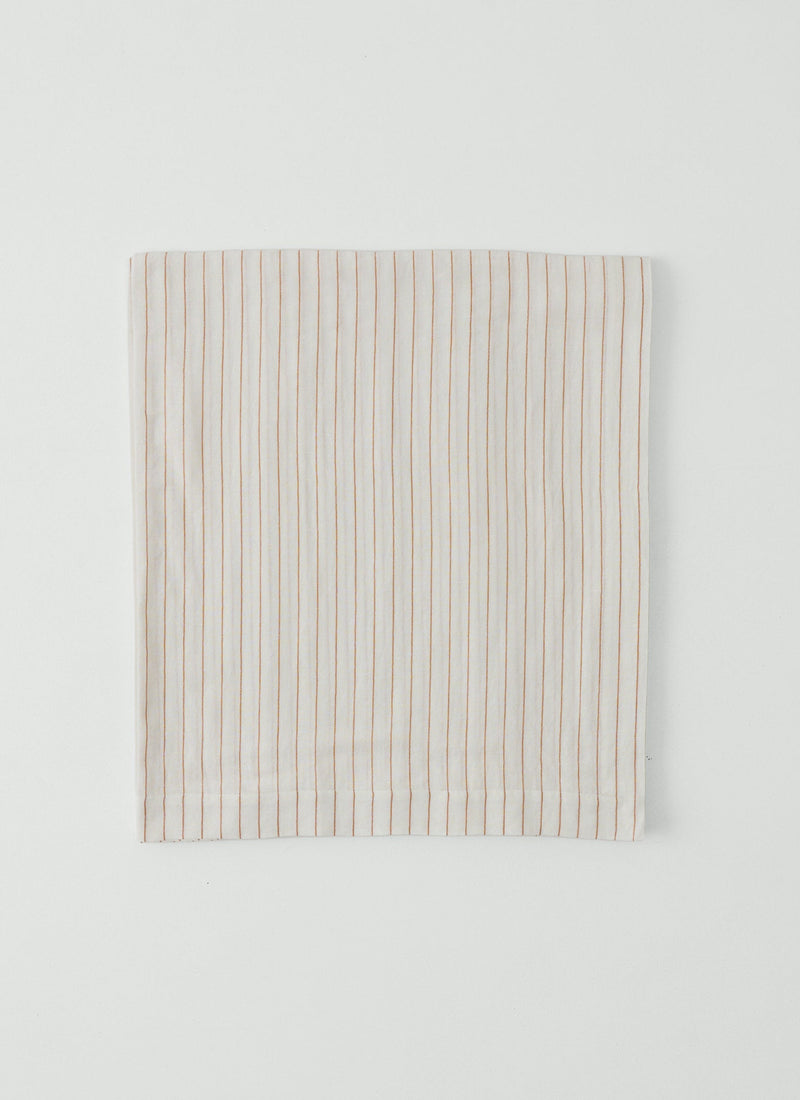 Mina Stripe US King Flat Sheet/Pillowcase Set | Ivory/Caramel