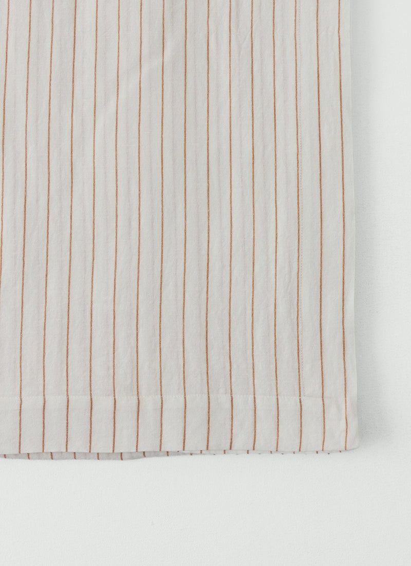 Mina Stripe US Queen Flat Sheet/Pillowcase Set | Ivory/Caramel