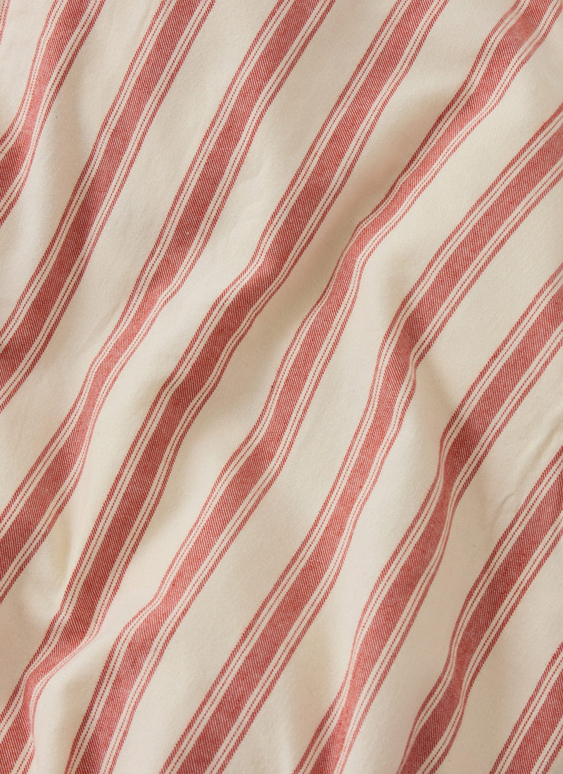 Fjord Flannel Stripe US Duvet Cover | Rosehip/Ecru