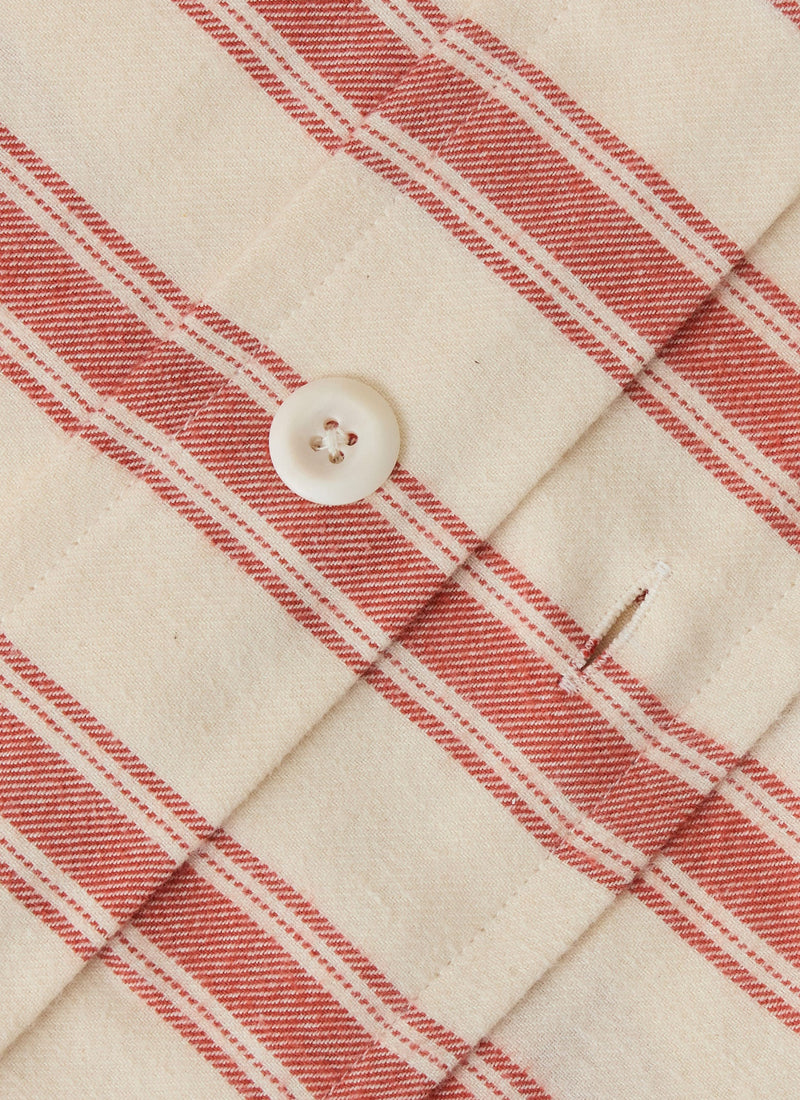 Fjord Flannel Stripe US Duvet Cover | Rosehip/Ecru