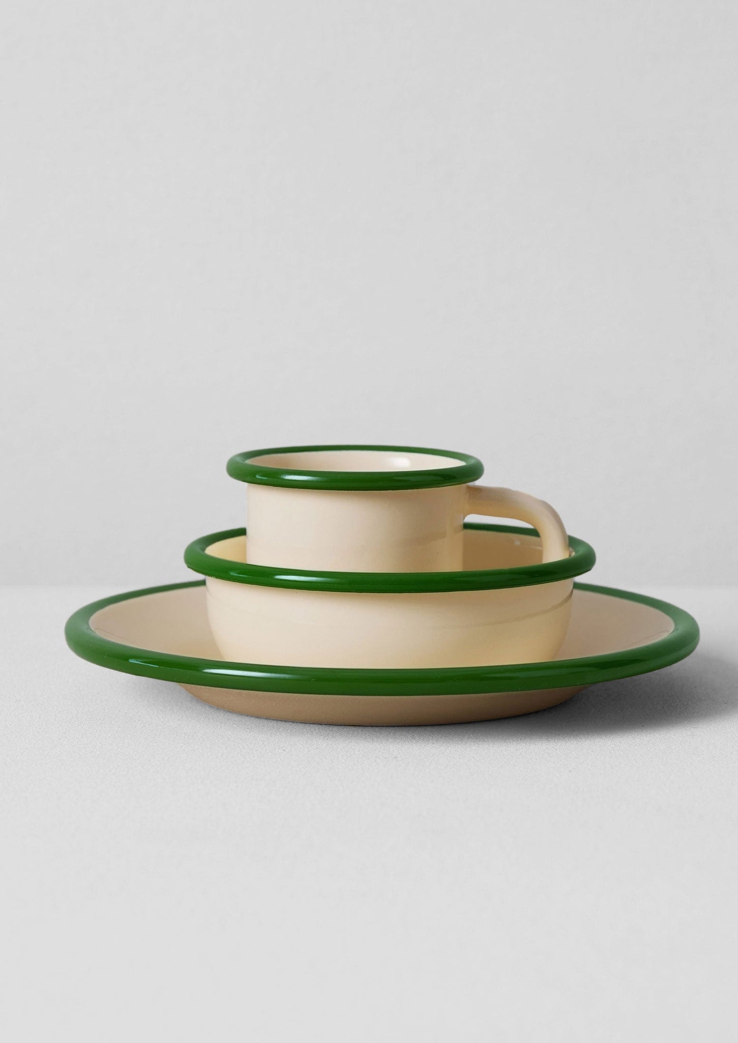 Enamel Plate | Cream/Leaf