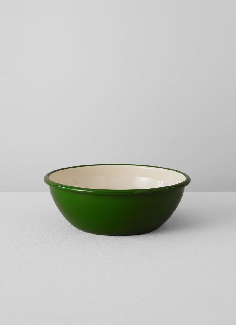 Enamel Salad Bowl | Cream/Leaf