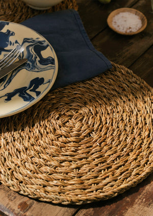 Hand Woven Hogla Placemat | Natural