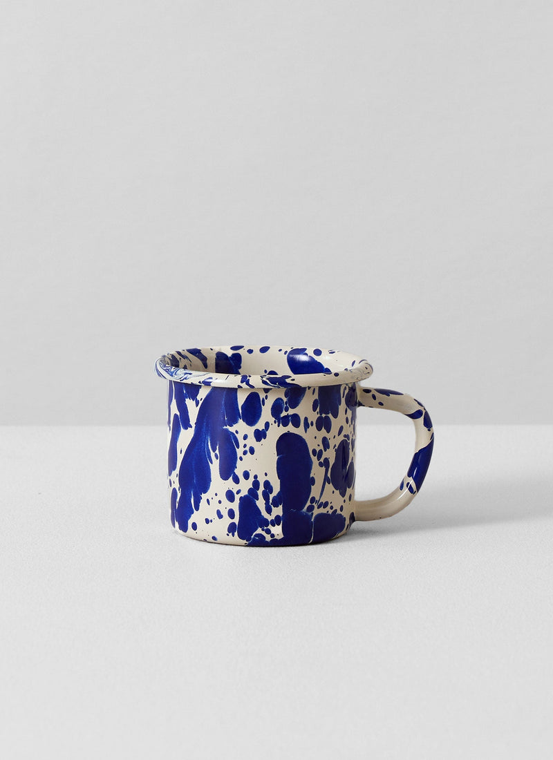 Splatter Enamel Mug | Cream/Blue