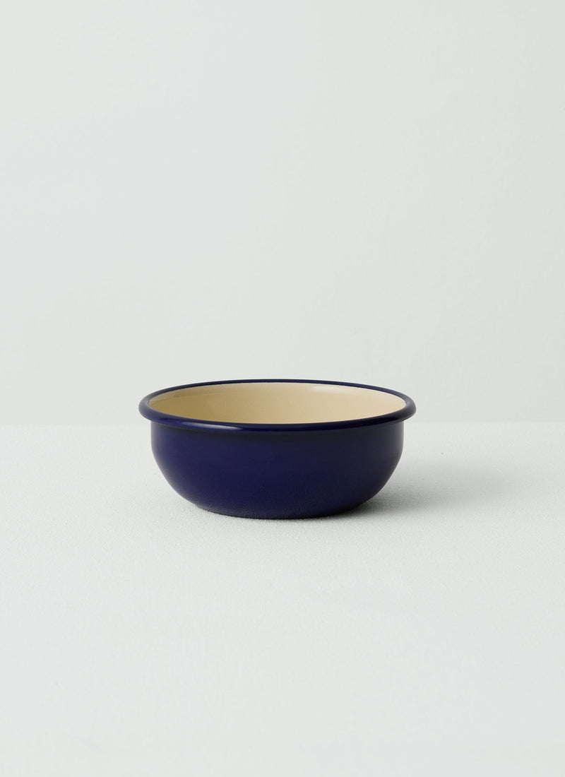 Enamel Picnic Bowl | Cream/Blue